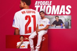 开云入口-官方：莱比锡签下埃因霍温18岁边锋阿约德勒·托马斯，签至2031年